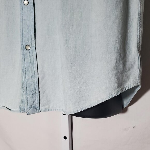 Polo Ralph Lauren Boys Short-Sleeve Chambray Blue Western Shirt Snap Sz XL - Picture 13 of 16